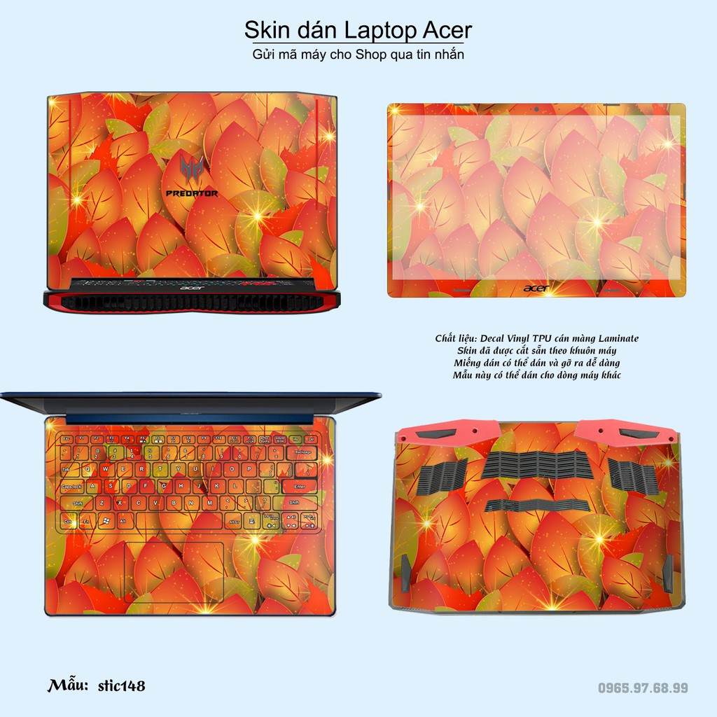 Skin dán Laptop Acer in hình Hoa văn sticker _nhiều mẫu 24 (inbox mã máy cho Shop)