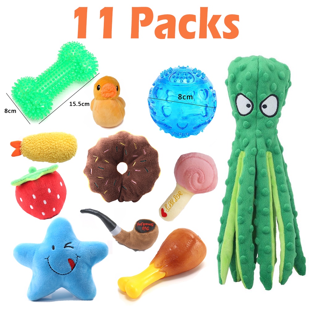 Set 12 đồ chơi nhai gặm mềm mại cho thú cưng