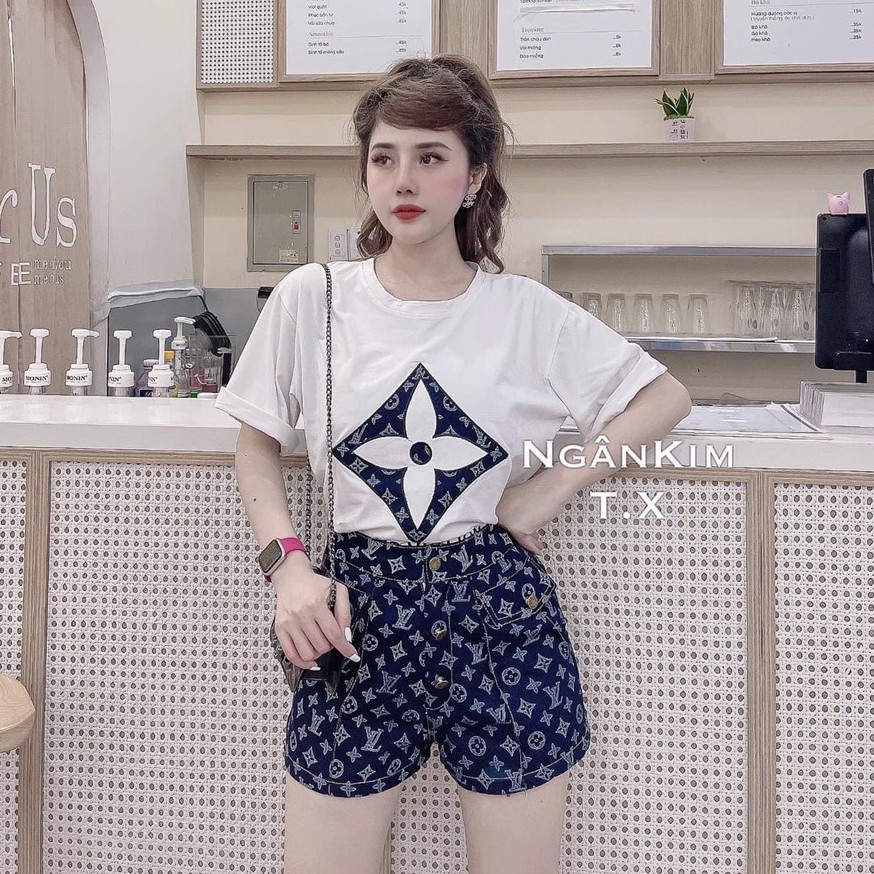 Set đồ nữ cá tính, set quần lửng áo thun đi chơi sang chảnh mùa hè đẹp 8A00161 | BigBuy360 - bigbuy360.vn