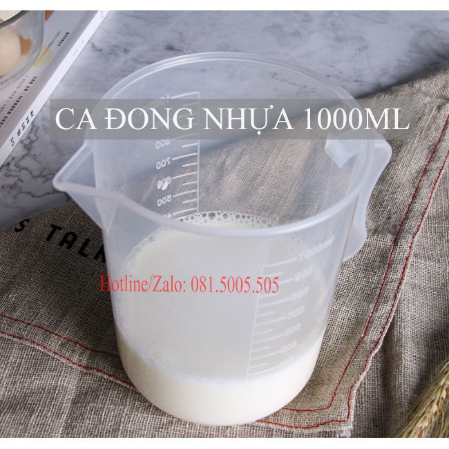 1 chiếc ca nhựa 1 lít đong Nước, đong Trà có chia vạch đong ml tiện dụng với chất nhựa dẻo chịu nhiệt độ cao, an toàn