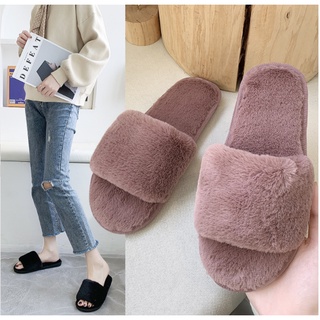 Dép Lông Đế Dẻo Chống Trơn Trong Nhà Dạo Phố Hàn Quốc - D35