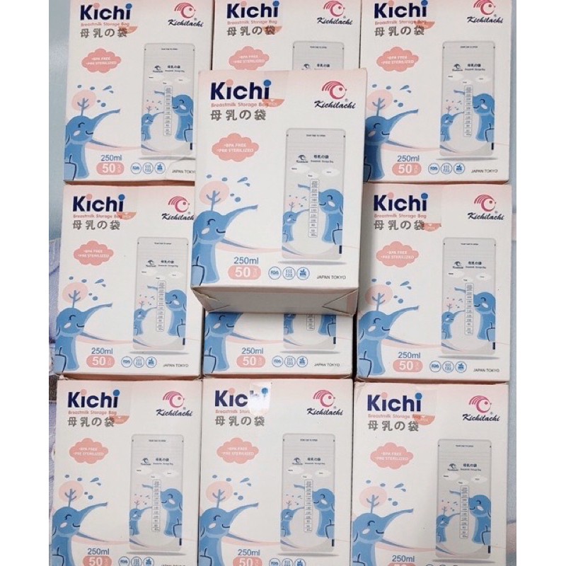 Hộp 50 túi trữ sữa Chikilachi 250ml có vòi, không vòi
