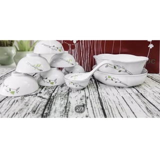 Set 8 món bát đĩa sứ hoa mầm - Hàng gốm sứ cao cấp CK