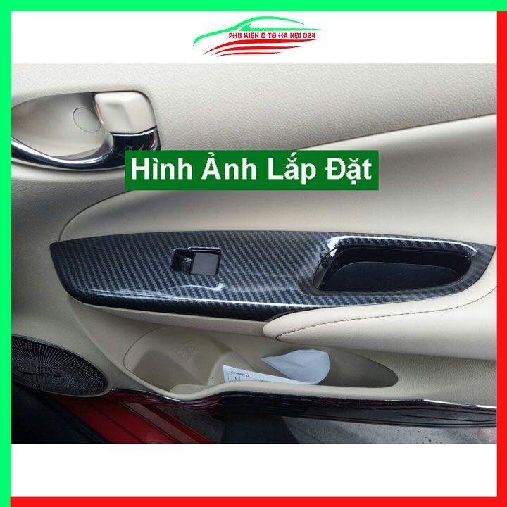 Ốp nội thất cho xe ô tô Vios 2019 2020 Vân Cacbon 7 Chi Tiết bảo vệ chống trầy xước và làm đẹp xe