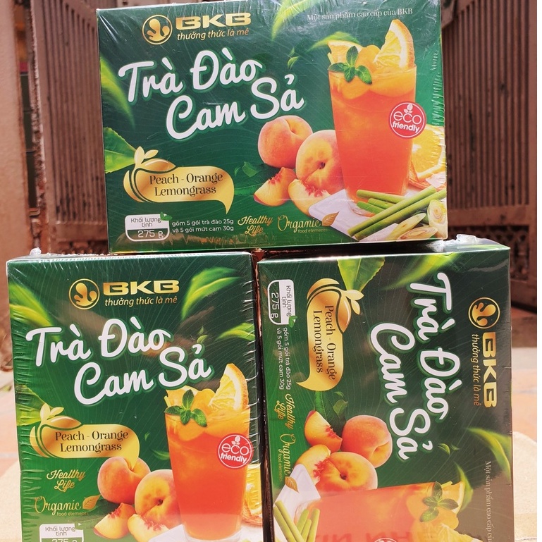 Trà Đào Cam Sả Organic BKB UỐNG LIỀN Hộp 275g- Bách hóa nguyên liệu