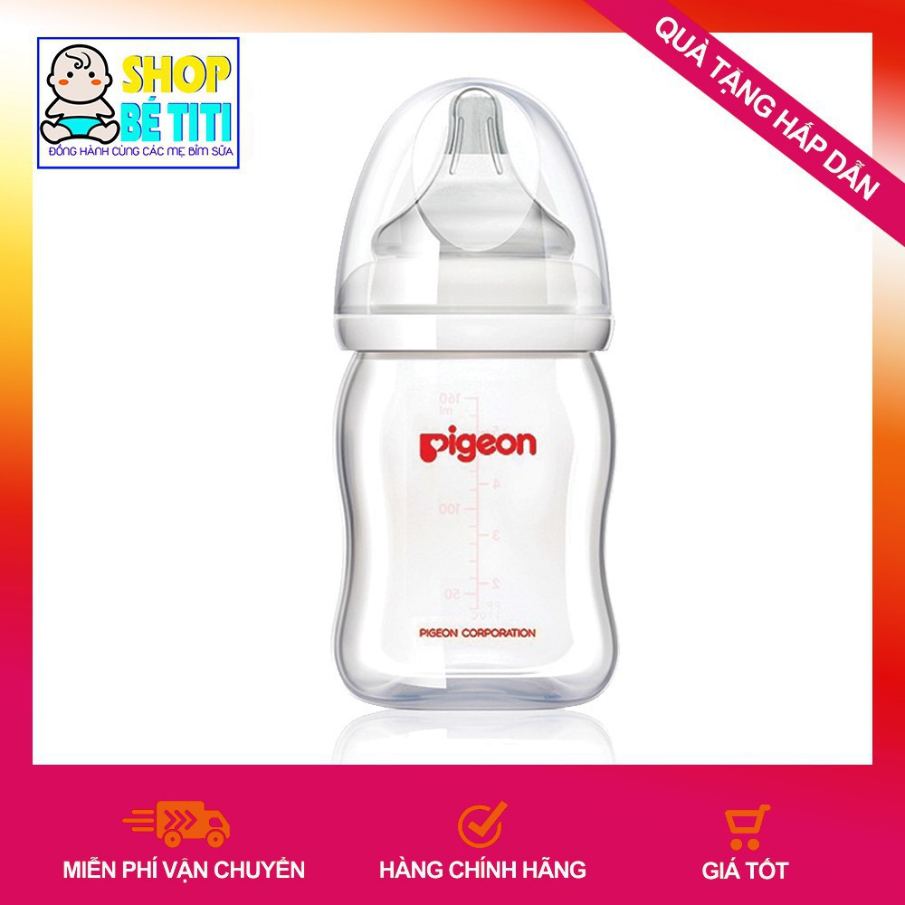 Bình Sữa Pigeon Cổ Rộng PP Plus 160ML/260ML 51 1