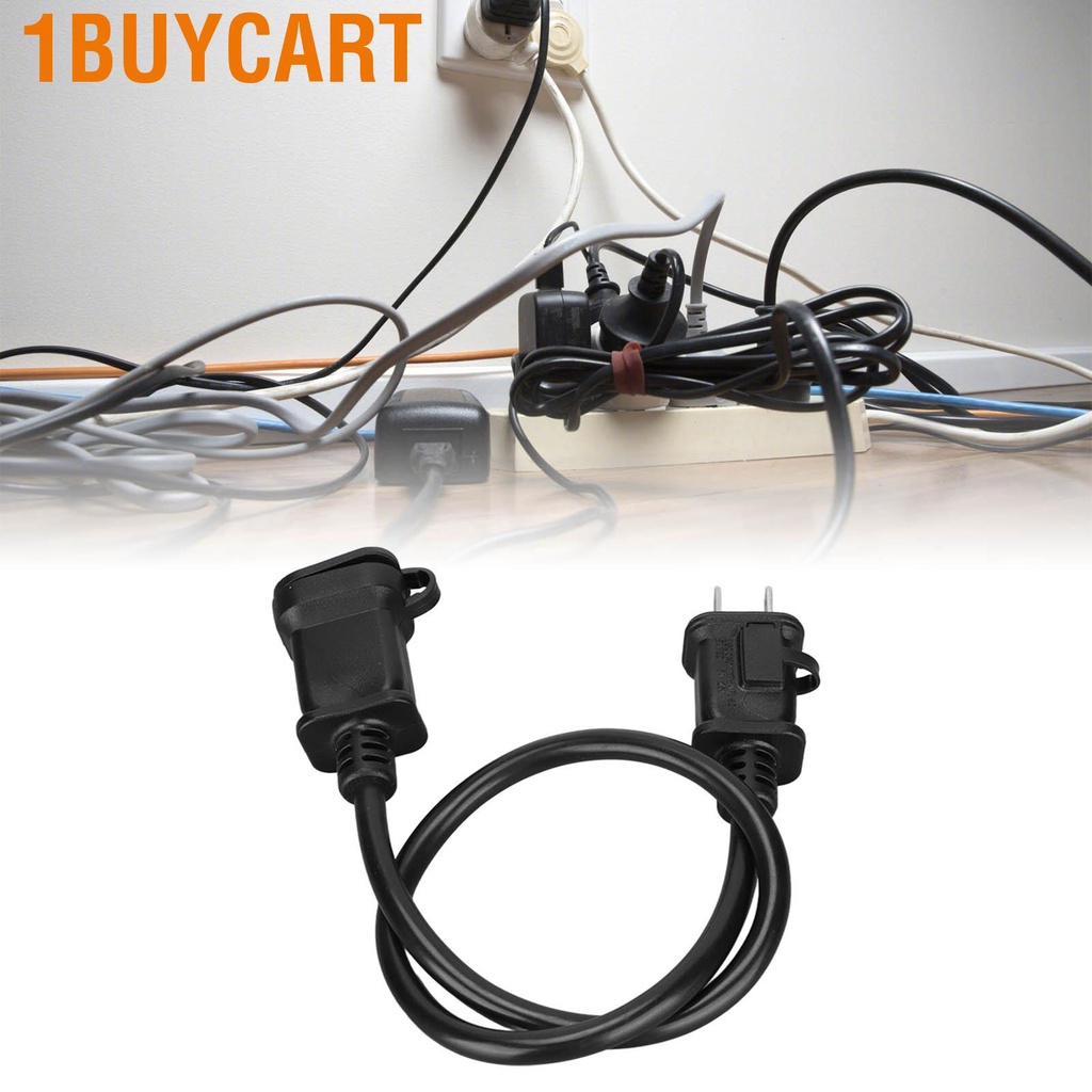 Dây cáp nguồn nối dài USA đầu cắm 2pin US AC có vỏ chống nước kèm cầu chì chuyển đổi NEMA 5‑15P sang 5‑15R