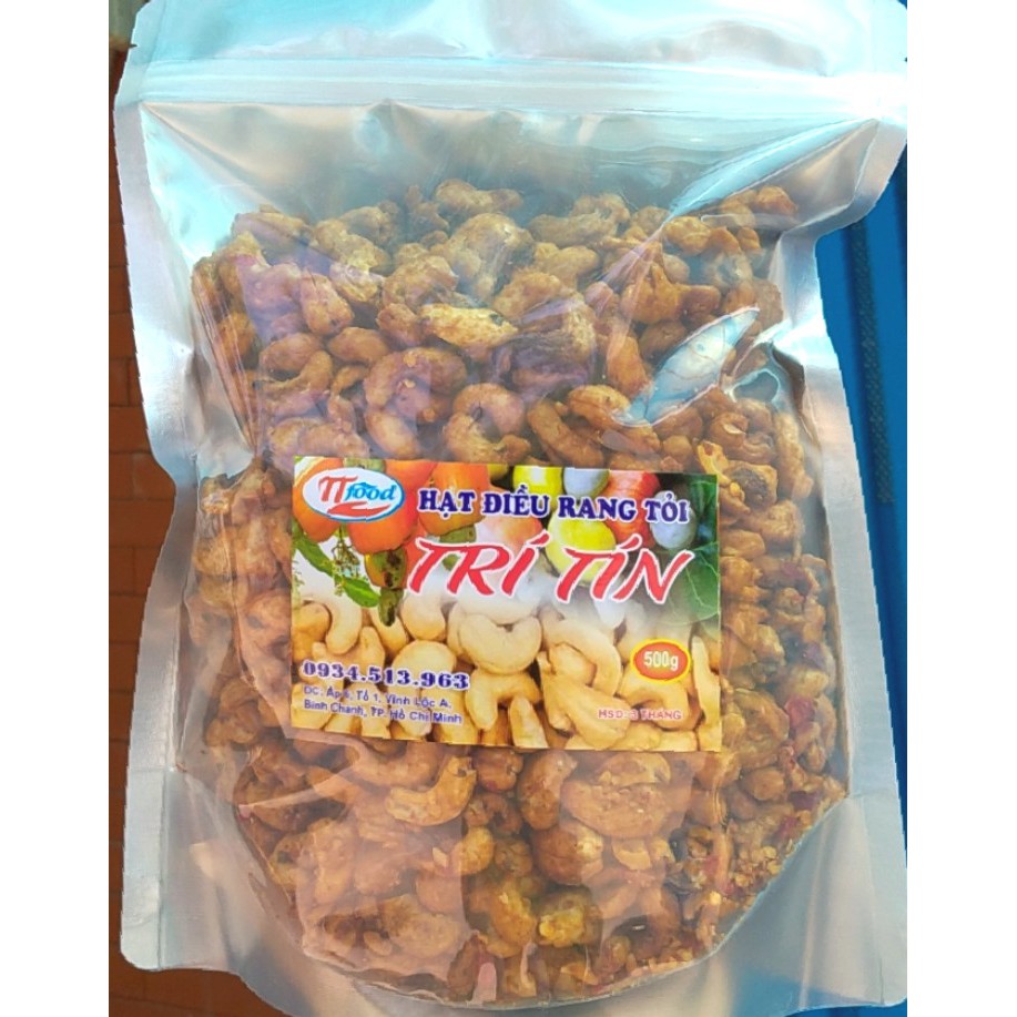 1kg hạt điều rang tỏi - túi zíp