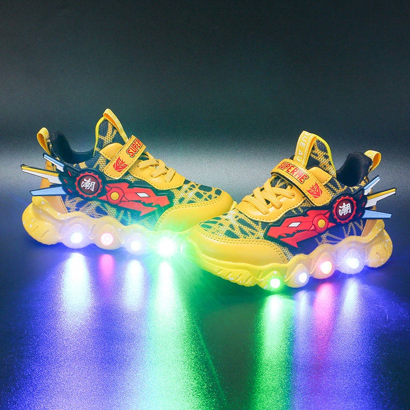 Giày trẻ em thể thao Thoáng khí Thời trang Thoải mái mềm chất lượng cao Hàn Quốc Ánh sáng Giày ren-up