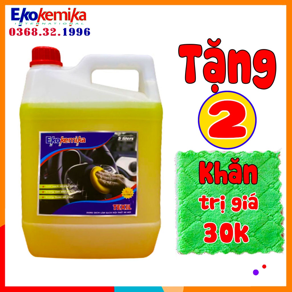 Dung dịch làm sạch ghế da, nội thất xe hơi TEXIL-5L(hàng chính hãng) TẶNG KHĂN LAU ĐA NĂNG