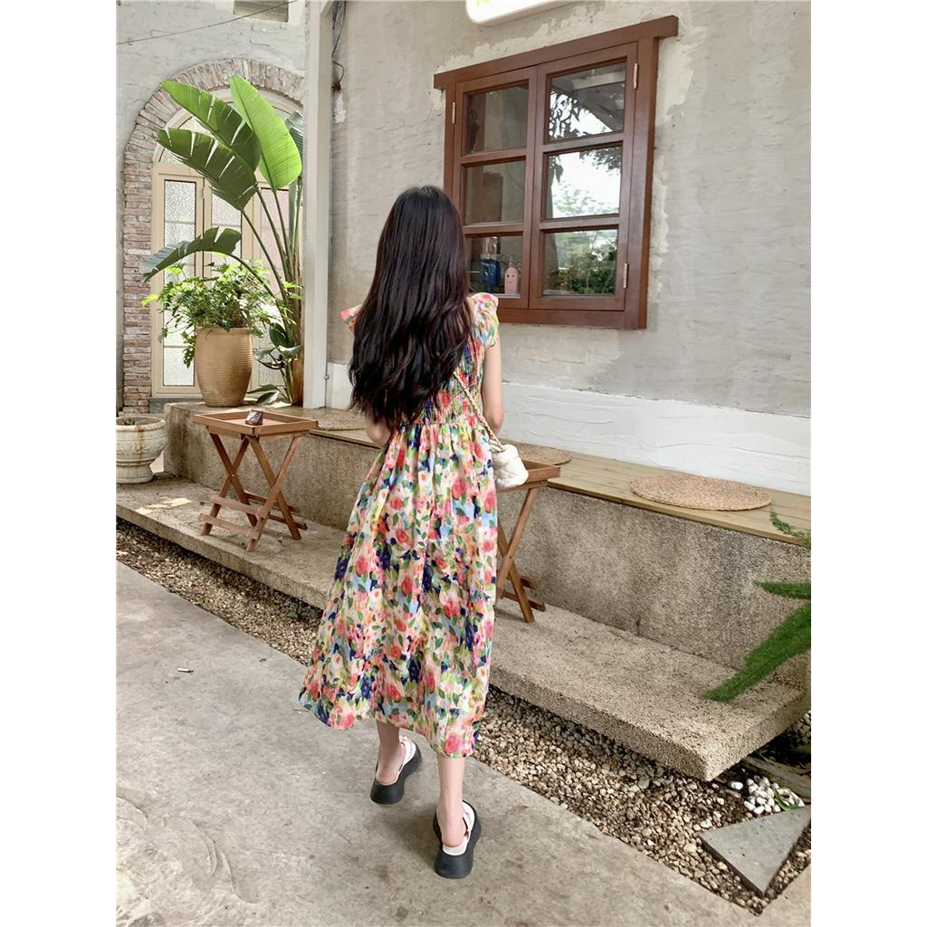 Đầm Hoa Hở Vai Cổ Phẳng Thời Trang Quý Phái 63678