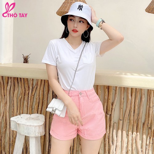 Áo thun nữ trơn cổ tim có túi - THỎ TÂY | BigBuy360 - bigbuy360.vn