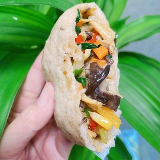 bánh bao nguyên cám nấm chay ( 4 bánh )