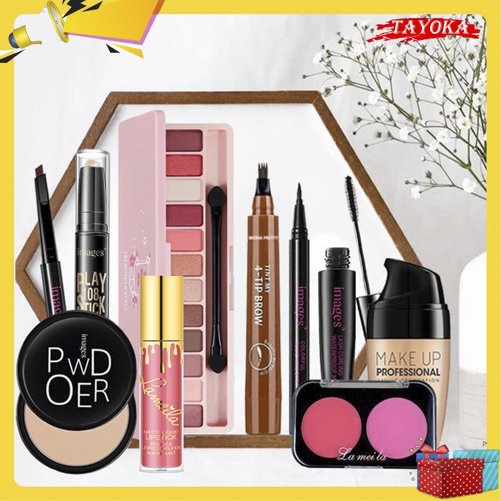 Bộ trang điểm đầy đủ 💙KÈM QUÀ TẶNG💙 10 món đầy đủ cho phái đẹp set trang điểm chuyên nghiệp TAYOKA TK-92