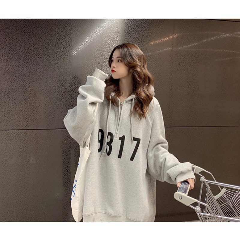 Áo Hoodie Dáng Rộng Vải Mỏng Phong Cách Hàn Quốc Thời Trang