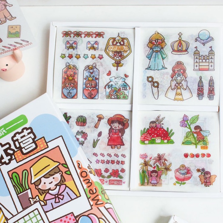 STICKER TRANG TRÍ SỔ HOẠT HÌNH 8*8