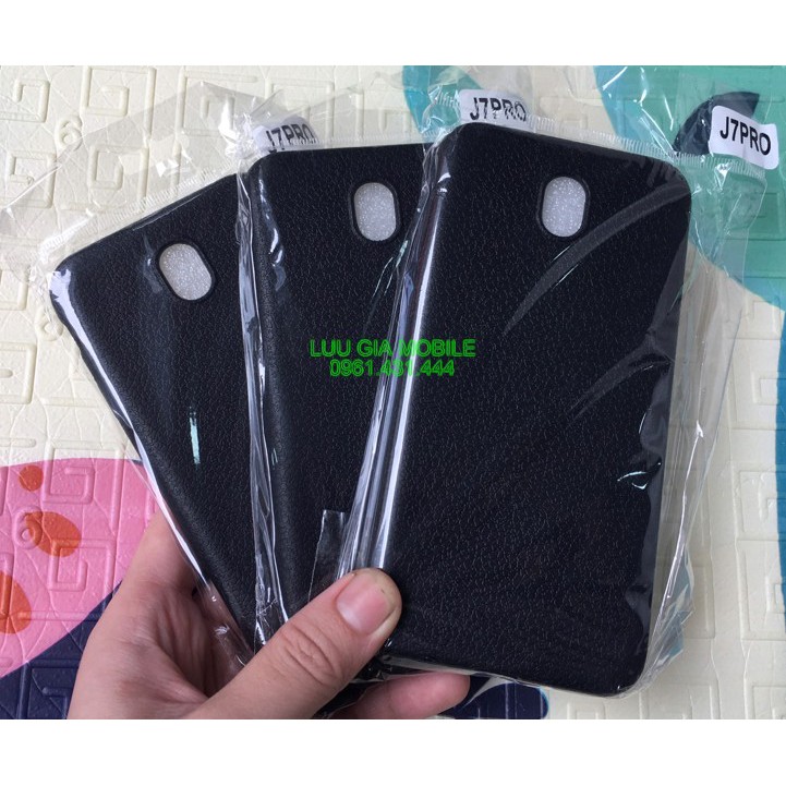 Ốp lưng J7 Prime - Galaxy J7 Pro vân da  siêu bền - Chống trơn trượt - Chống sốc