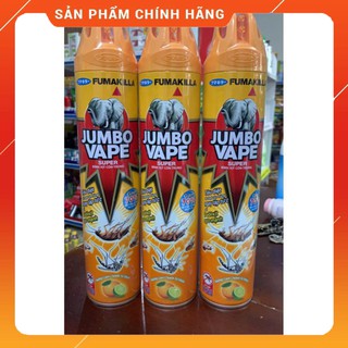 Bình Xịt Muỗi Jumbo Vape 600ml / Hương Cam Chanh Tự Nhiên date mới .