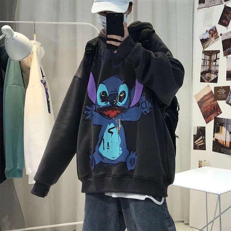 Áo Hoodie Unisex Nam Nữ Chuột Stitch Chất nỉ bông hàn quốc, form rộng cá tính, mã 521 Deli Store | BigBuy360 - bigbuy360.vn