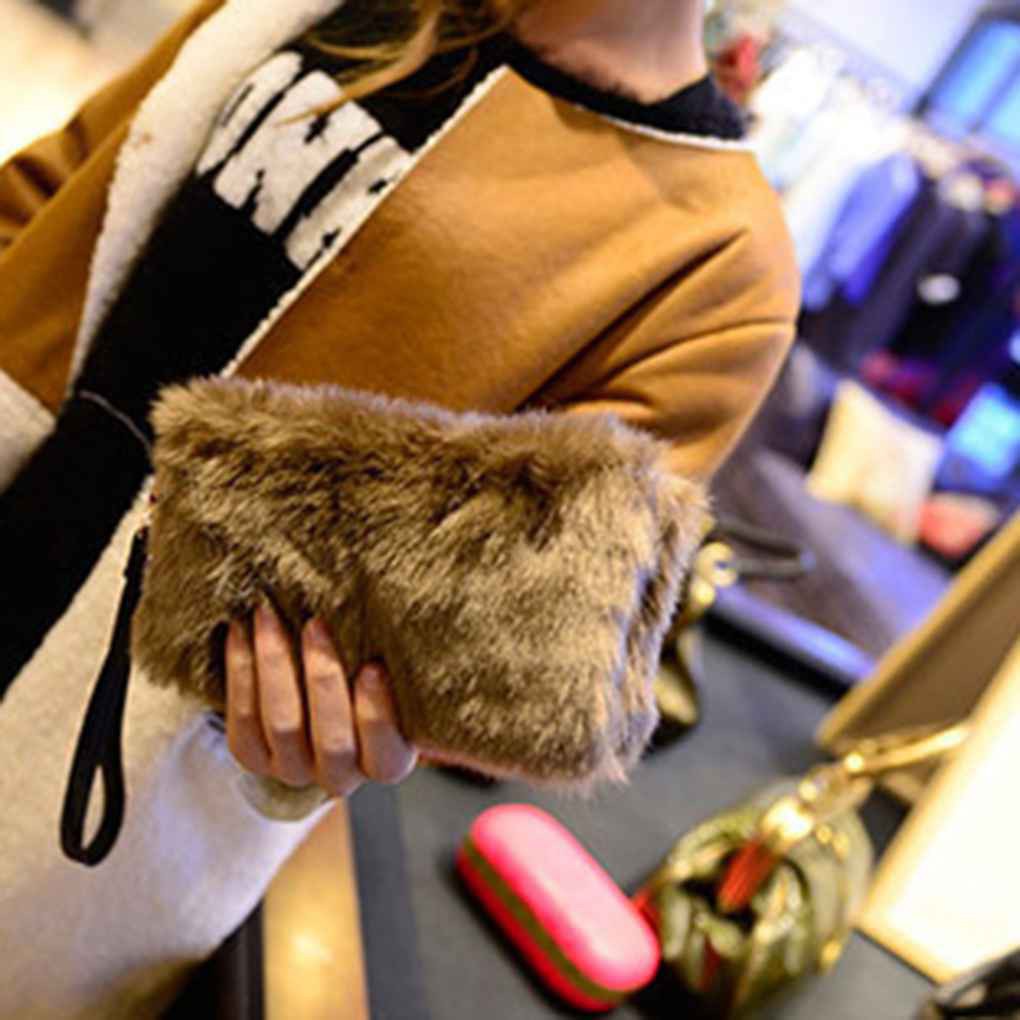 Ví lông khóa kép cho nữ