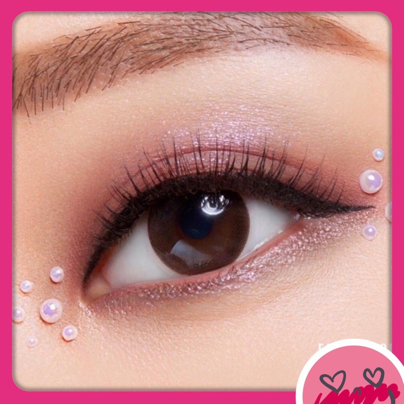 giá 1 cặp Lens Nâu choco không giãn tự nhiên có LỆCH ĐỘ sẵn 0-9 độ kính áp tròng cận chính hãng Hàn quốc 14.0mm G1-026