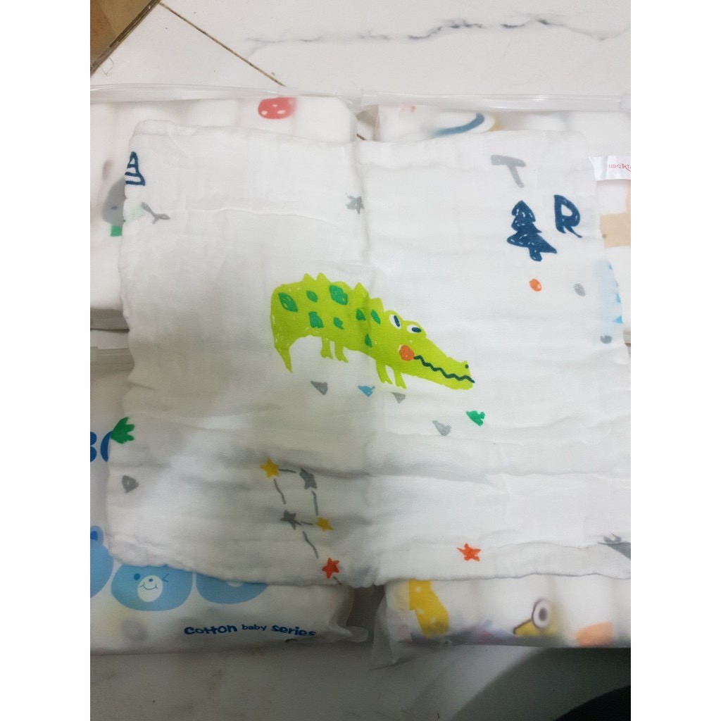 (KH01) Set 5 cái khăn xô sữa 6 lớp cho bé sơ sinh - Thích hợp để lau người, tắm, lau mồ hôi và làm khăn quảng cổ cho bé