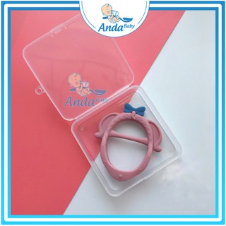 Tặng hộp đựng bằng nhựa - Gặm nướu silicon đeo tay minan chống rơi