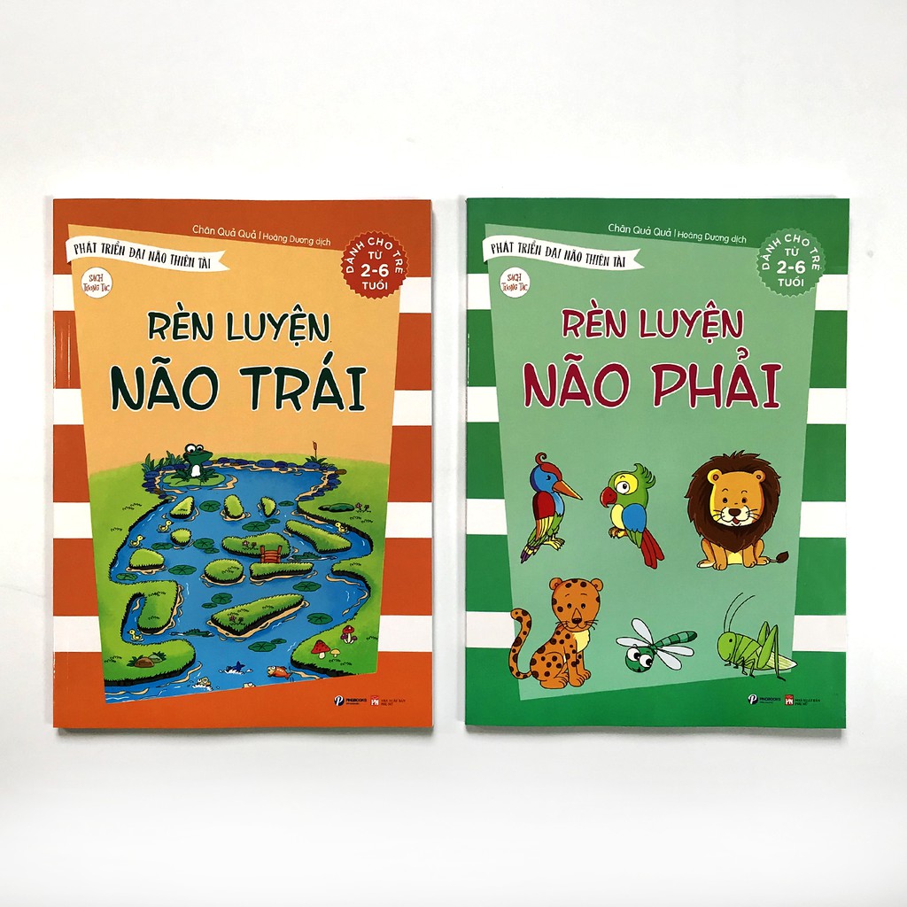 Sách - Phát triển đại não thiên tài - Combo Rèn luyện não trái, não phải 2-6 tuổi (Bộ 2 quyển, lẻ tùy chọn)