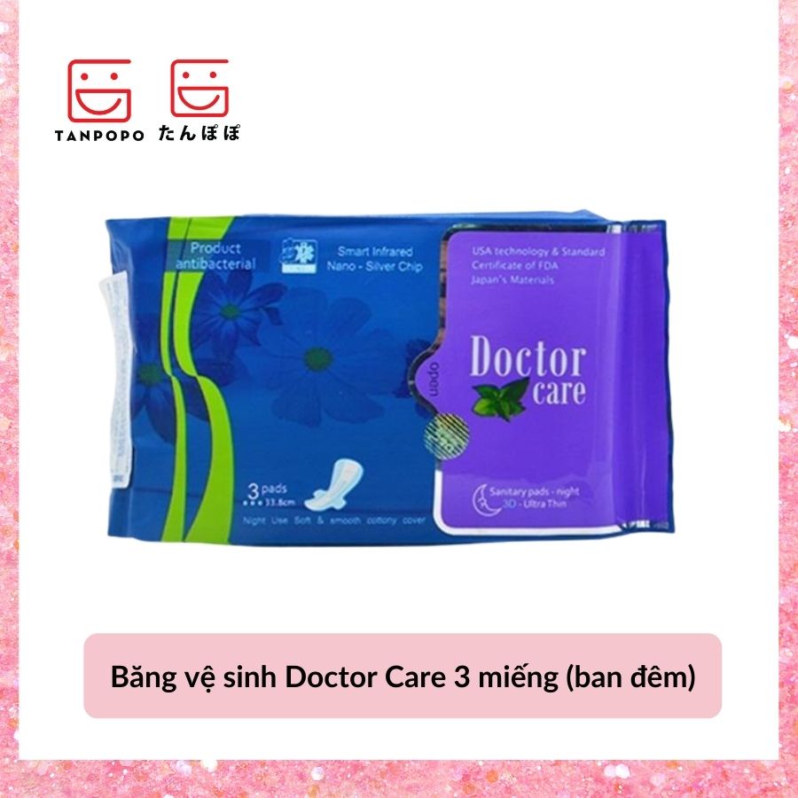 [Chính hãng] Băng vệ sinh Doctor Care 3 miếng (ban đêm)