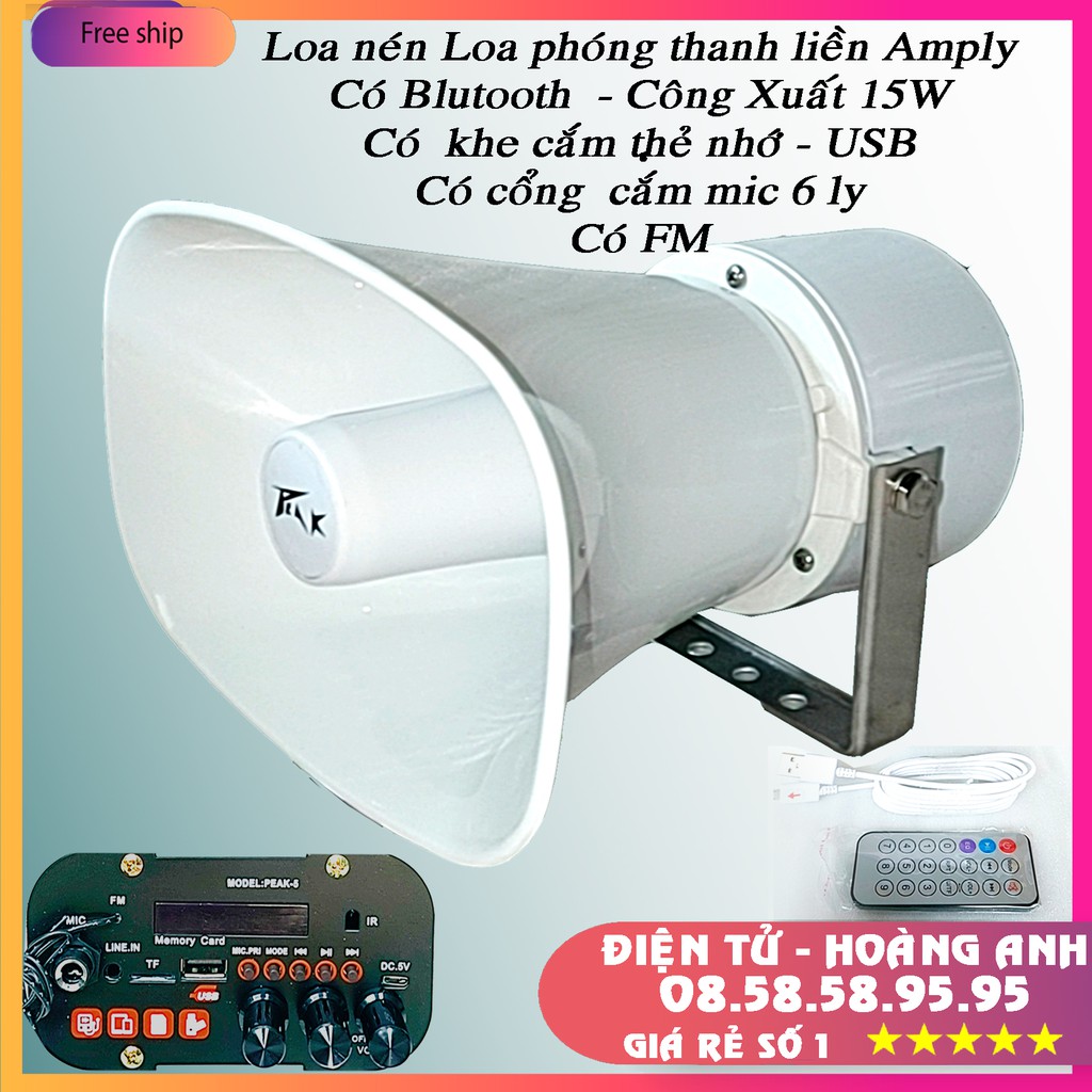 [Mã ELHACE giảm 4% đơn 300K] Loa nén liền amply - loa phóng thanh - Loa bán hàng rong - loa rao 15W