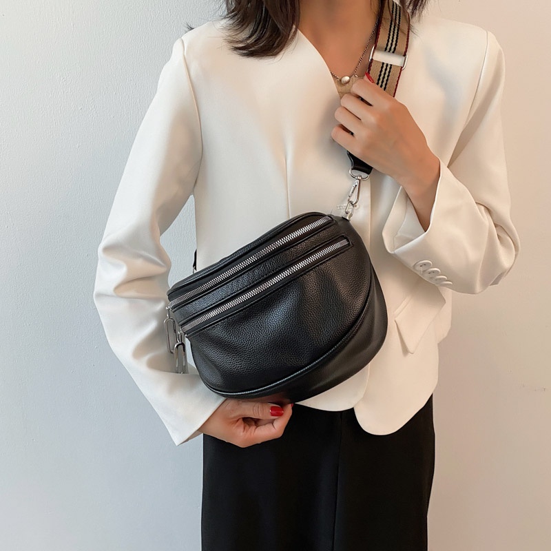 Túi Da Đeo Chéo Ngực Cỡ Lớn 2 Màu Thời Trang Hàn Quốc Cho Nữ