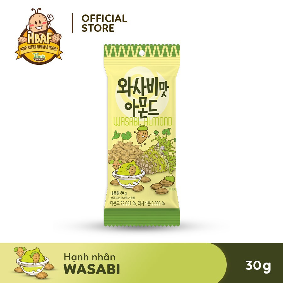 Hạnh nhân tẩm Wasabi Tom's Farm 30g Hàn Quốc | BigBuy360 - bigbuy360.vn