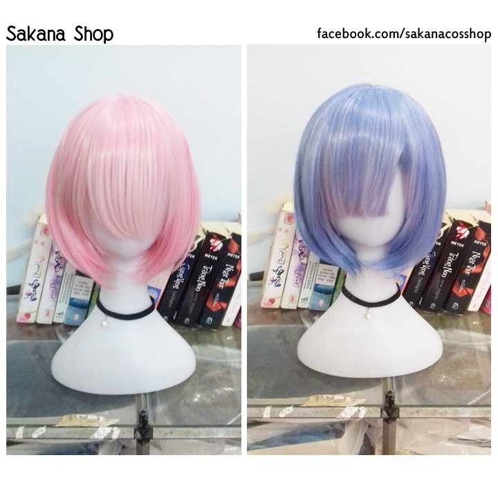 Tóc giả Ram Rem cosplay Re zero
