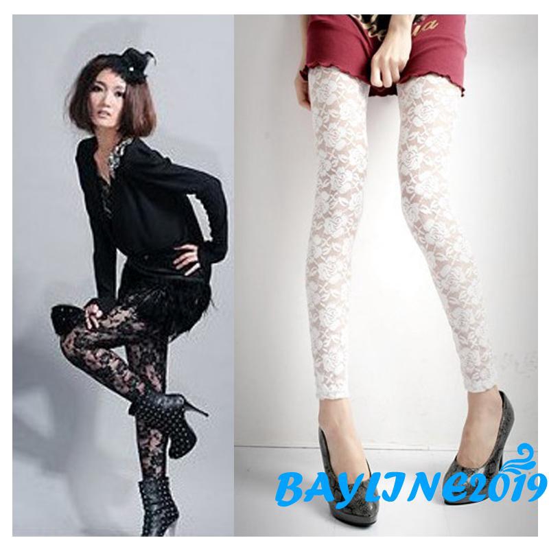 Quần Dài Phối Ren Hoa Hồng Thời Trang Cho Nữ