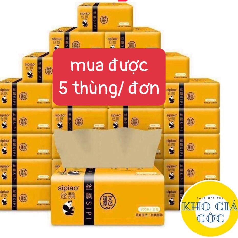 [ĐƯỢC MUA 5 THÙNG/ ĐƠN] THÙNG 30 GÓI GIẤY ĂN GẤU TRÚC SIPIAO SIÊU DAI 300 TỜ/GÓI