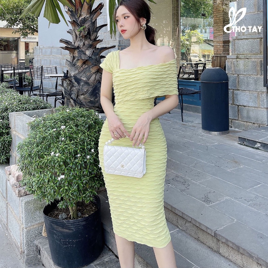 Đầm body lệch vai tôn dáng THỎ TÂY D399X301