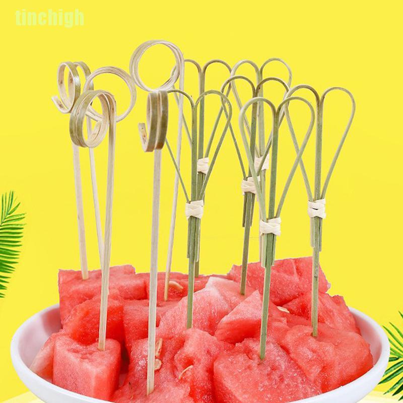 Bộ 100 Trái Cây Tre Dùng Một Lần Tiện Lợi