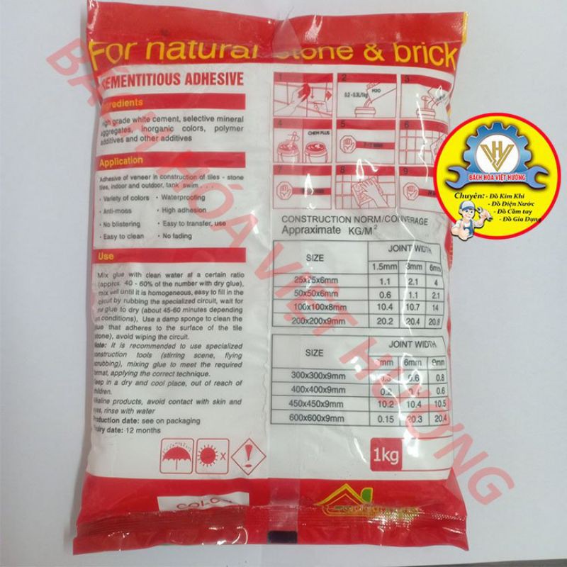 KEO CHÀ MẠCH 1kg - KEO CHÀ RON - XI MĂNG TRẮNG