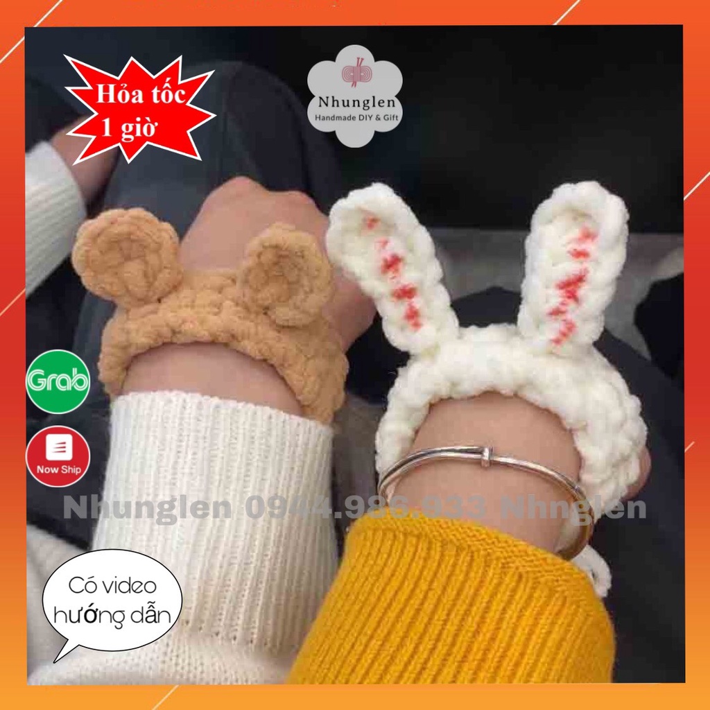(Set Nguyên Liệu - Thành phẩm) Vòng đeo tay đan len đáng yêu xinh xắn dành cho cặp đôi