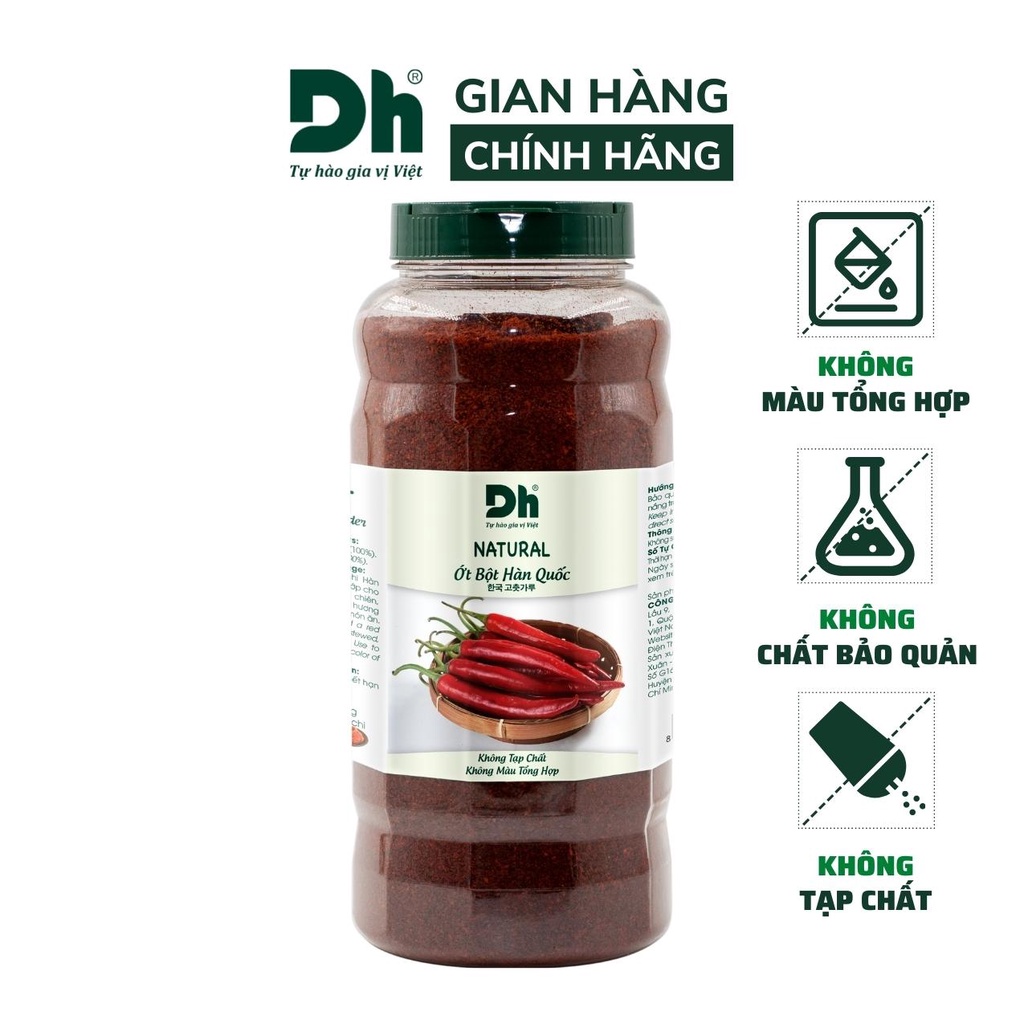 Ớt bột Hàn Quốc nguyên chất Natural DH Foods chế biến thực phẩm 500gr - DHGVT84
