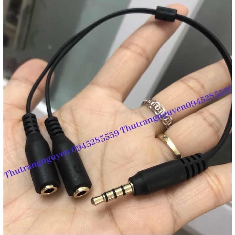 Dây chia 3.5 ra phone + mic lõi đồng