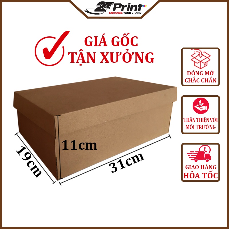 20 Hộp giấy carton đựng giày kích cỡ 31x19x11cm, cứng cáp, chắc chắn chất lượng cao ship hàng online, không mùi