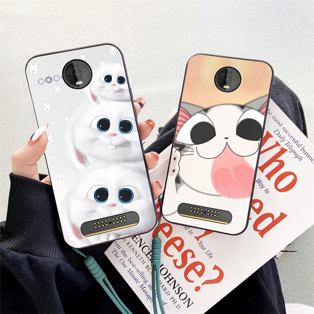Ốp Điện Thoại In Hoạt Hình Pikachu Kèm Dây Đeo Cho Motorola Moto Z Z2 Z3 Z4 Play Force Z2Play Z2Force