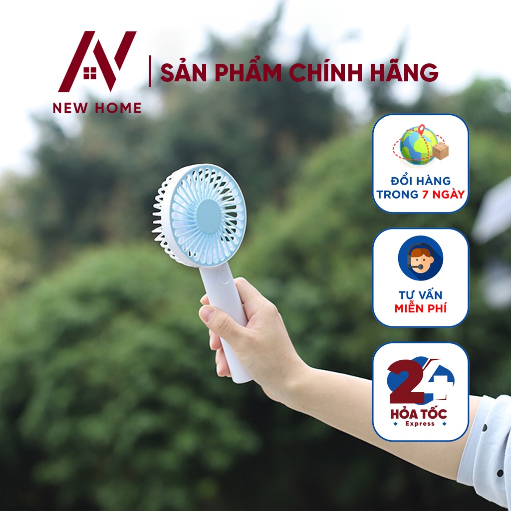 Quạt cầm tay mini tích điện, Sạc di động tiện lợi - Hàng chính hãng