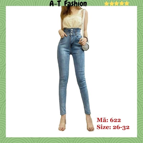 Quần Jean Nữ lưng cao ❤️FREESHIP❤️ Quần jeans nữ rách chất bò co giãn form ôm chuẩn dáng siêu đẹp  A-T Fashion - QJN622