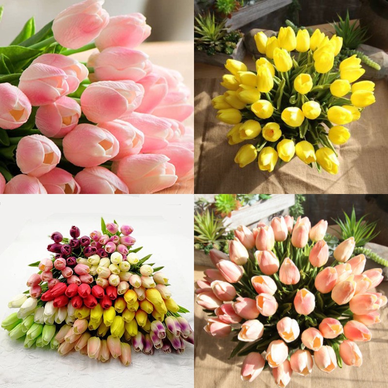 Đóa hoa tulip nhân tạo trang trí sân vườn / nội thất / văn phòng / tiệc cưới