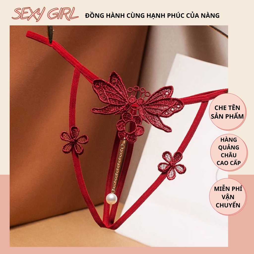 ( Che tên ) Quần chip lọt khe không đáy sexy dây thun co giãn hình chuồn chuồn siêu gợi cảm