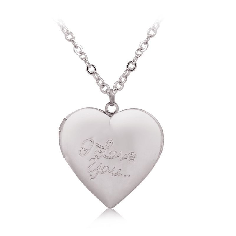 Dây chuyền mặt trái tim khắc chữ I Love You