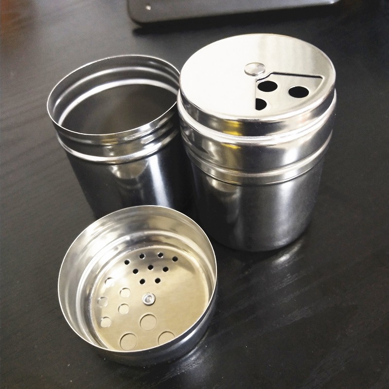 Hủ đựng tăm, đưng tiêu inox có nắp xoay chỉnh lỗ to nhỏ tiện lợi