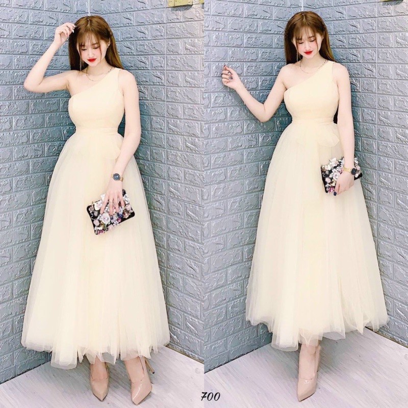 Đầm xoè dự tiệc lệch vai lưới xinh yêu TRIPBLE T DRESS - size M/L -MS325V